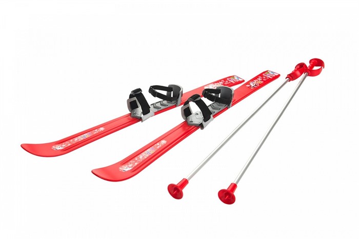 Детские лыжи с палками и креплениями Gismo Riders Baby Ski, 90 см (Чехия) красные - фото 8846