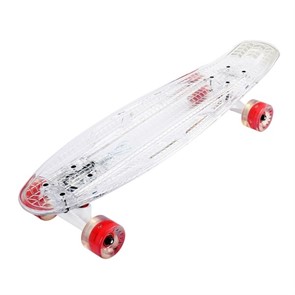 Скейтборд 27" с подсветкой и светящимися колесами Playshion FS-LS002 прозрачный