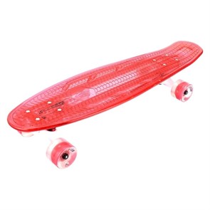 Скейтборд 27" с подсветкой и светящимися колесами Playshion FS-LS002 красный
