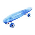 Скейтборд прозрачный Playshion 22" FS-PS002 со светящимися колесами синий - фото 7421