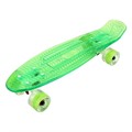 Скейтборд прозрачный Playshion 22" FS-PS002 со светящимися колесами зеленый - фото 7444