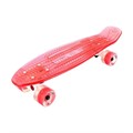 Скейтборд прозрачный Playshion 22" FS-PS002 со светящимися колесами красный - фото 7468